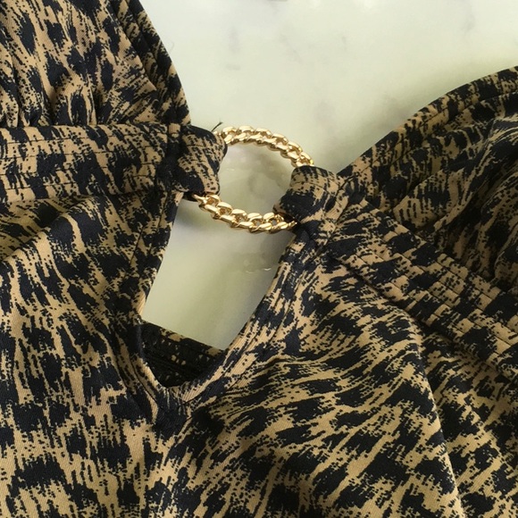 Michael Kors Chain Ring Halter One Piece swimsuit - Picture 4 of 8